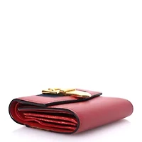 Gucci Calfskin Sylvie Wallet  Hibiscus Red -FINAL SALE NO RETURNS