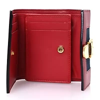 Gucci Calfskin Sylvie Wallet  Hibiscus Red -FINAL SALE NO RETURNS