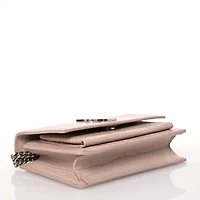 Saint Laurent Calfskin Crocodile Embossed Monogram Sunset Chain Wallet Marble Pink -FINAL SALE NO RETURNS