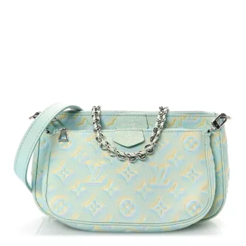Louis Vuitton Empreinte Monogram Summer Stardust Multi Pochette Accessories Water Green -FINAL SALE NO RETURNS
