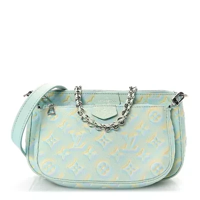 Louis Vuitton Empreinte Monogram Summer Stardust Multi Pochette Accessories Water Green -FINAL SALE NO RETURNS
