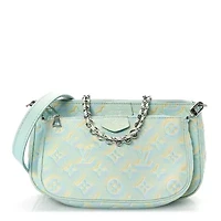 Louis Vuitton Empreinte Monogram Summer Stardust Multi Pochette Accessories Water Green -FINAL SALE NO RETURNS