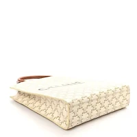 Celine Maillon Triomphe Canvas Calfskin Small Vertical Cabas Navy Tan -FINAL SALE NO RETURNS