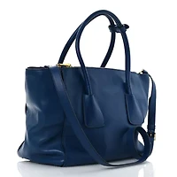 Prada City Calfskin Twin Pocket Tote Bluette -FINAL SALE NO RETURNS