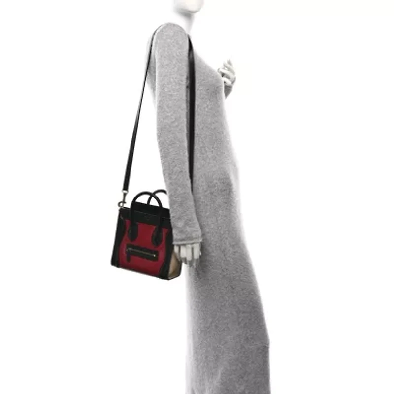 Celine Smooth Calfskin Mini Tri-Color Luggage Turquoise -FINAL SALE NO RETURNS