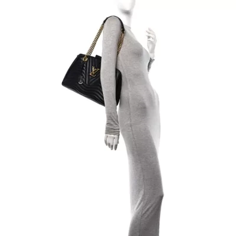 Louis Vuitton Calfskin New Wave Chain Tote Black -FINAL SALE NO RETURNS
