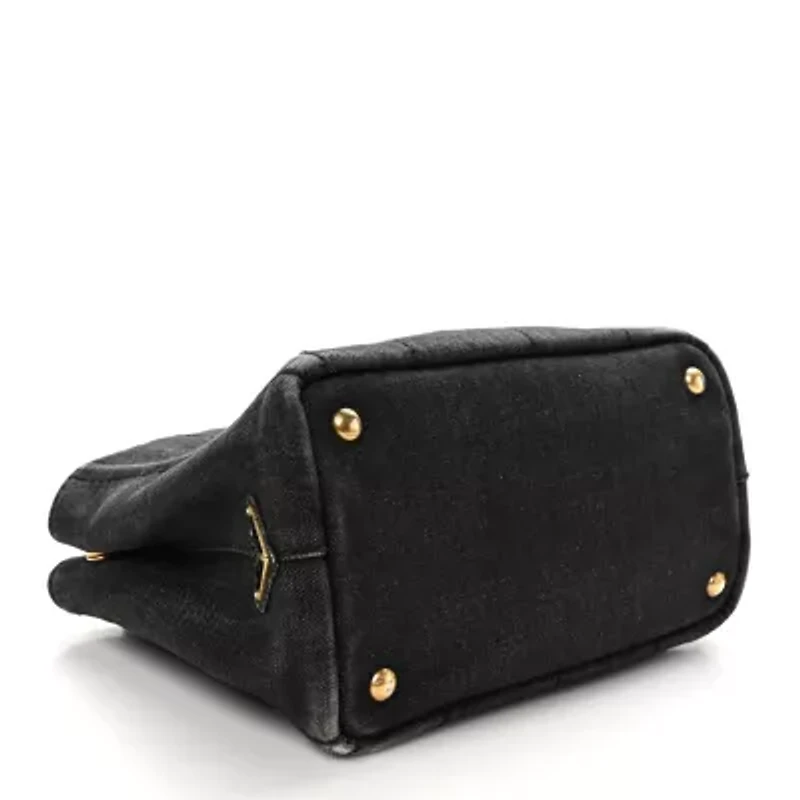 Prada Denim Small Logo Tote Black -FINAL SALE NO RETURNS