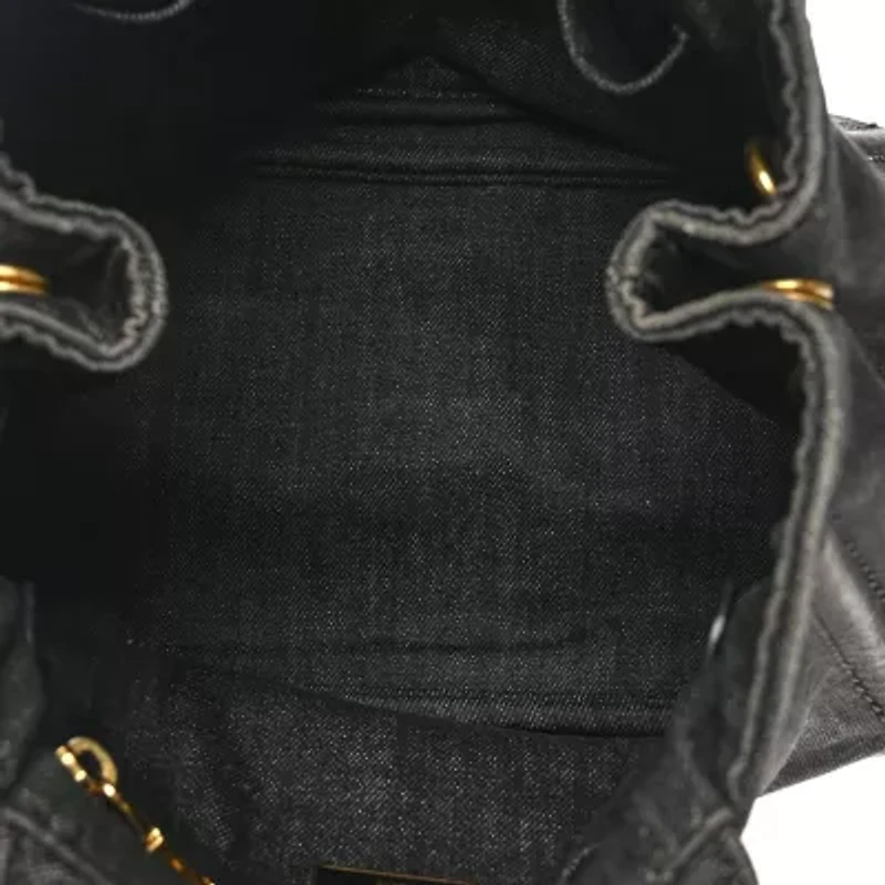 Prada Denim Small Logo Tote Black -FINAL SALE NO RETURNS