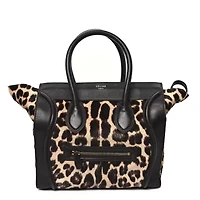 Celine Leopard Pony Hair Mini Luggage Brown -FINAL SALE NO RETURNS