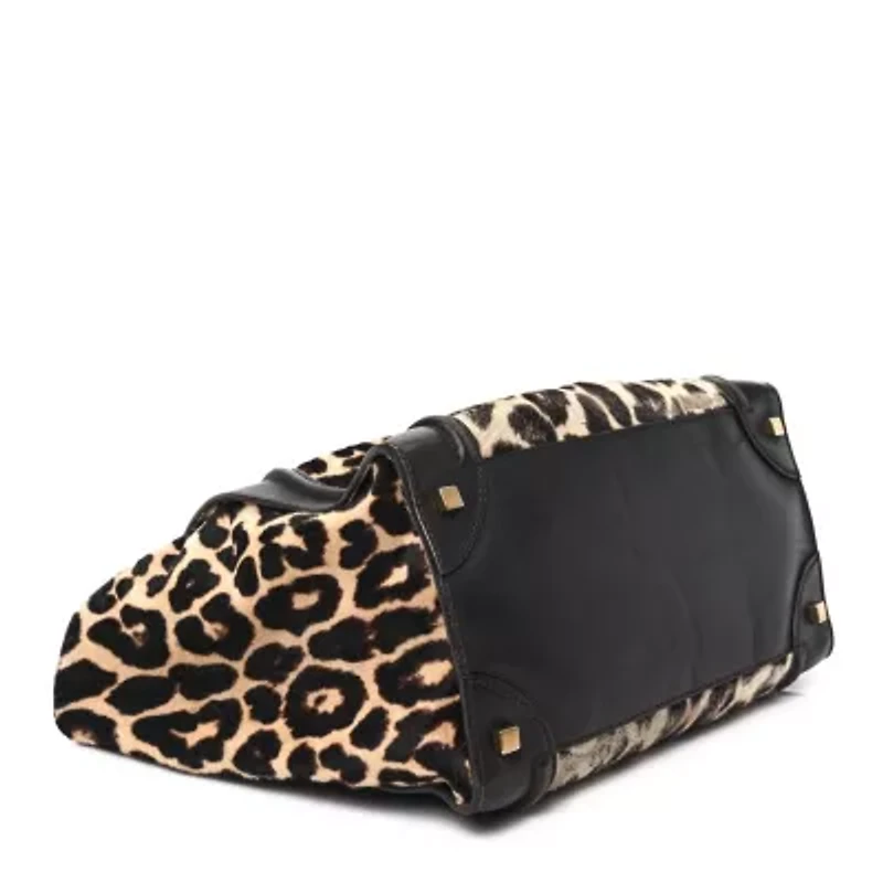 Celine Leopard Pony Hair Mini Luggage Brown -FINAL SALE NO RETURNS