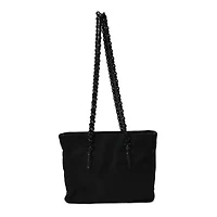 Prada Tessuto Nylon Calfskin Chain Tote Black -FINAL SALE NO RETURNS