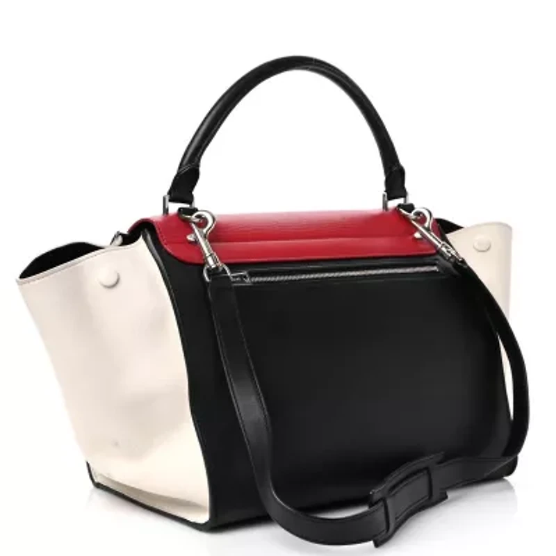 Celine Smooth Calfskin Medium Tri-Color Trapeze Poppy -FINAL SALE NO RETURNS