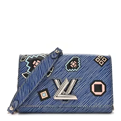 Louis Vuitton Epi Azteque Twist Chain Wallet Denim Light -FINAL SALE NO RETURNS