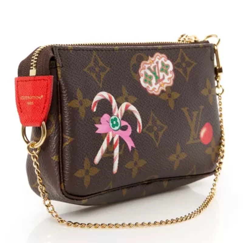 Louis Vuitton Monogram 2024 Christmas Animation Candy Factory Mini Pochette Accessories Candy Red -FINAL SALE NO RETURNS