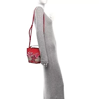 MCM Goatskin Milano Flower Upcycling Mini Bag Red Multicolor -FINAL SALE NO RETURNS