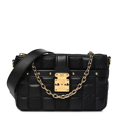 Louis Vuitton Damier Quilt Lambskin Troca Pochette Black -FINAL SALE NO RETURNS