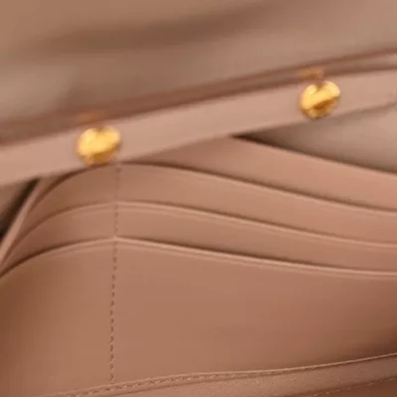 Prada Vitello Move Metal Oro Chain Wallet Cammeo -FINAL SALE NO RETURNS