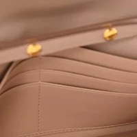 Prada Vitello Move Metal Oro Chain Wallet Cammeo -FINAL SALE NO RETURNS