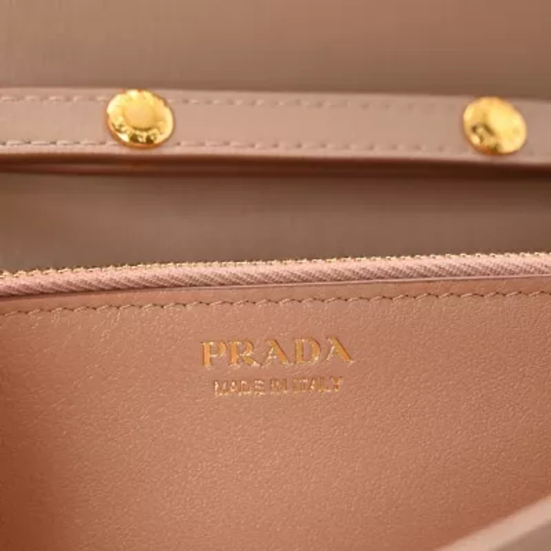 Prada Vitello Move Metal Oro Chain Wallet Cammeo -FINAL SALE NO RETURNS