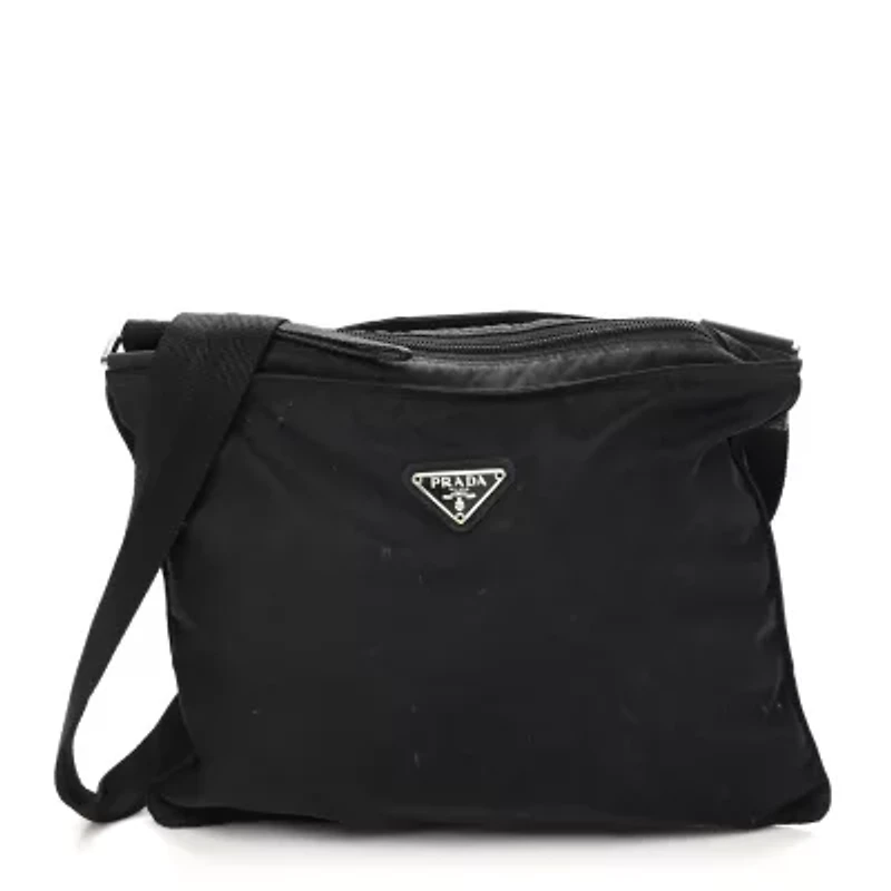Prada Nylon Vela Flat Messenger Bag Black -FINAL SALE NO RETURNS