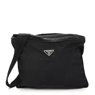 Prada Nylon Vela Flat Messenger Bag Black -FINAL SALE NO RETURNS