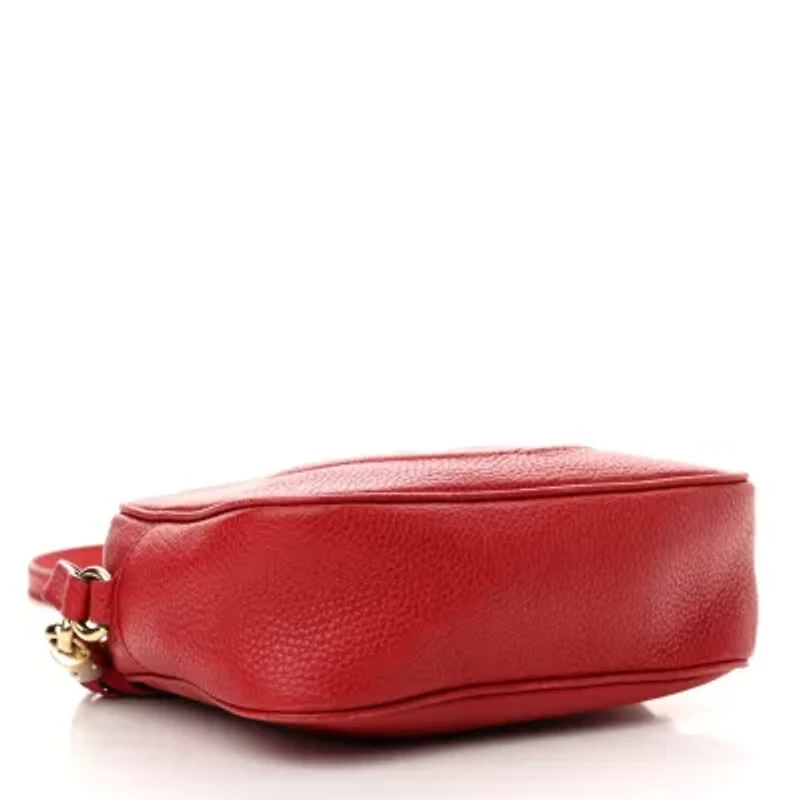 Gucci Pebbled Calfskin Small Soho Disco Bag Vibrant Red -FINAL SALE NO RETURNS