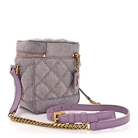 Saint Laurent denim Quilted 80's Vanity Bag Bleached Lilac -FINAL SALE NO RETURNS