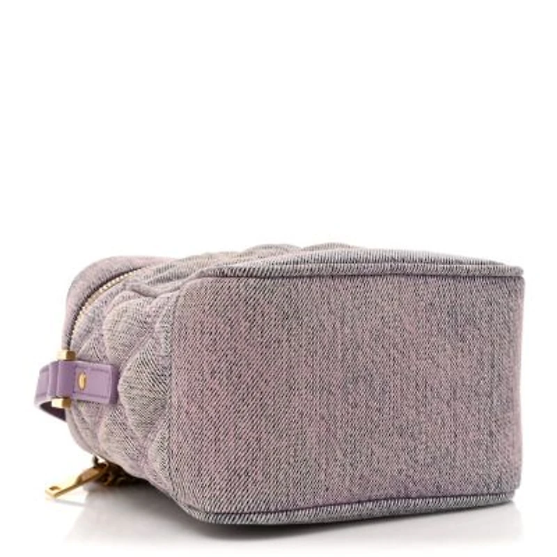 Saint Laurent denim Quilted 80's Vanity Bag Bleached Lilac -FINAL SALE NO RETURNS