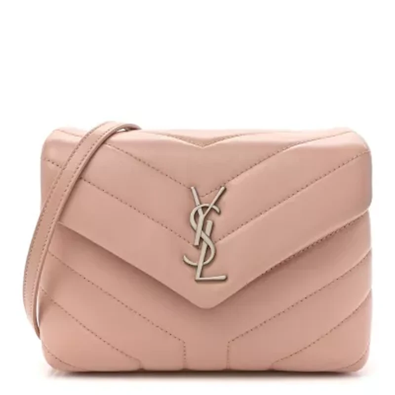 Saint Laurent Calfskin Y Quilted Monogram Toy Loulou Crossbody Bag Tender Pink -FINAL SALE NO RETURNS