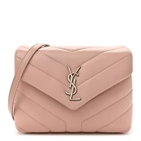 Saint Laurent Calfskin Y Quilted Monogram Toy Loulou Crossbody Bag Tender Pink -FINAL SALE NO RETURNS