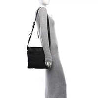 Gucci Nylon Monogram Dollar Calfskin Flat Messenger Bag Black -FINAL SALE NO RETURNS