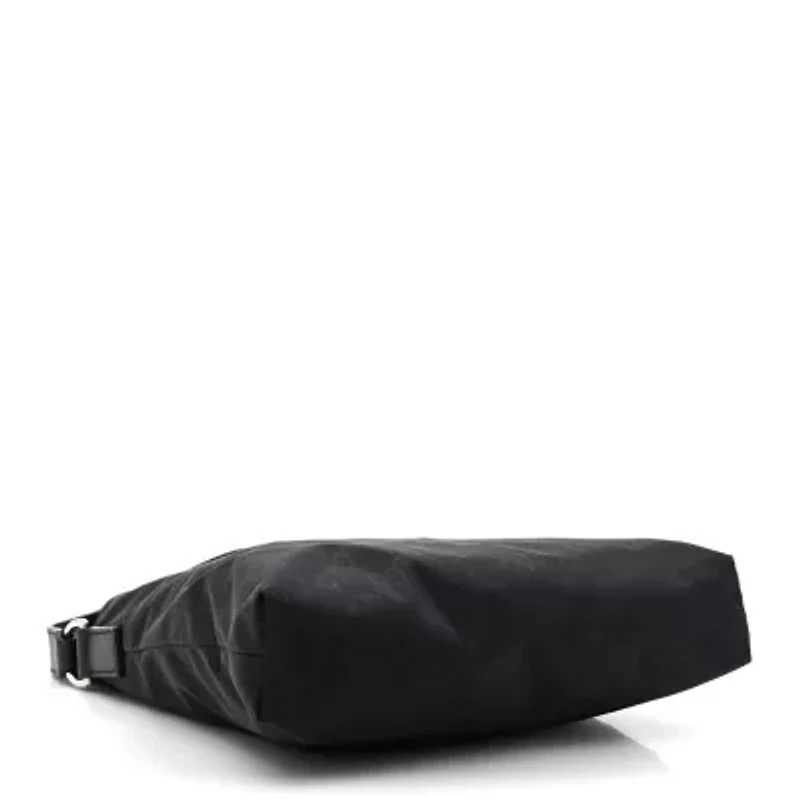 Gucci Nylon Monogram Dollar Calfskin Flat Messenger Bag Black -FINAL SALE NO RETURNS