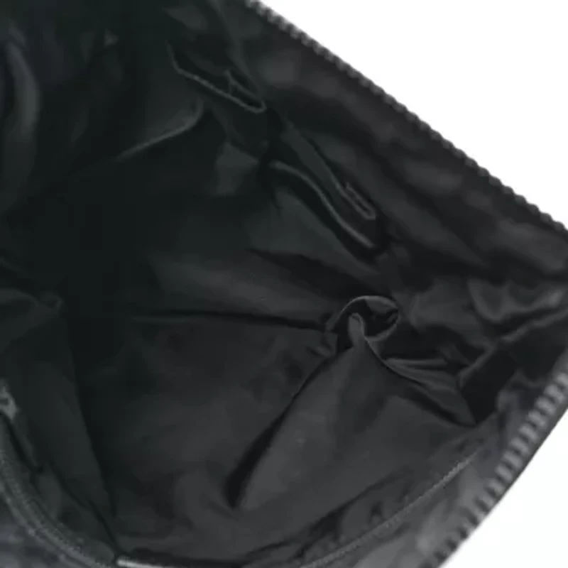 Gucci Nylon Monogram Dollar Calfskin Flat Messenger Bag Black -FINAL SALE NO RETURNS