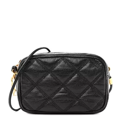 Saint Laurent Lizard Becky Camera Bag Black -FINAL SALE NO RETURNS