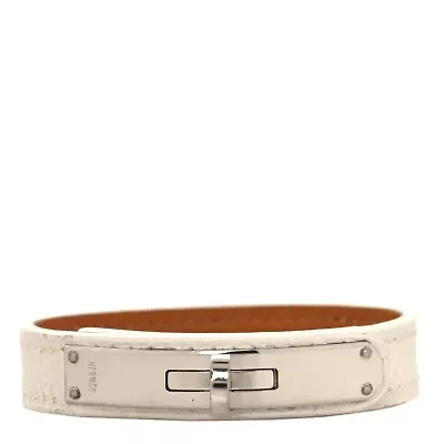 Hermes Epsom Kelly Single Tour Bracelet S White -FINAL SALE NO RETURNS