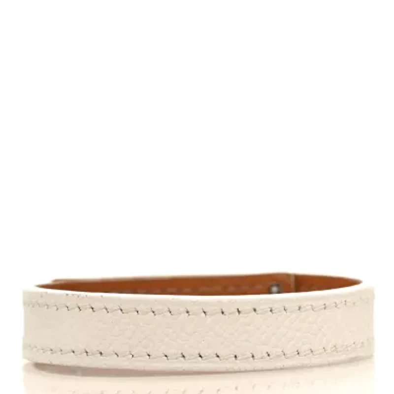 Hermes Epsom Kelly Single Tour Bracelet S White -FINAL SALE NO RETURNS