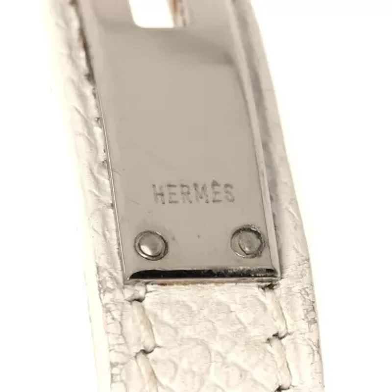 Hermes Epsom Kelly Single Tour Bracelet S White -FINAL SALE NO RETURNS