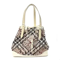 Burberry Supernova Check Net Drawstring Bag White -FINAL SALE NO RETURNS