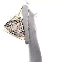 Burberry Supernova Check Net Drawstring Bag White -FINAL SALE NO RETURNS