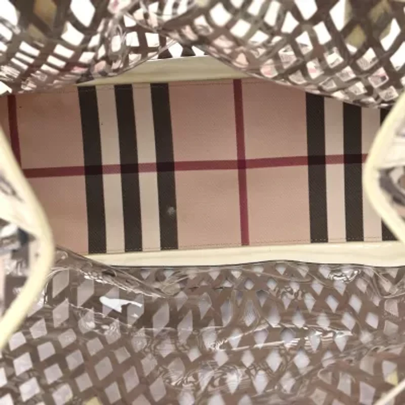 Burberry Supernova Check Net Drawstring Bag White -FINAL SALE NO RETURNS