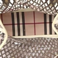 Burberry Supernova Check Net Drawstring Bag White -FINAL SALE NO RETURNS