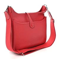 Hermes Taurillon Clemence Evelyne III PM Rouge Casaque -FINAL SALE NO RETURNS