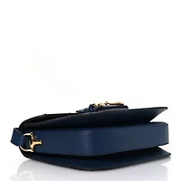 Gucci Raffia Textured Dollar Calfskin GG Monogram Horsebit 1955 Shoulder Bag Natural Mystic White Blue Agata -FINAL SALE NO RETURNS