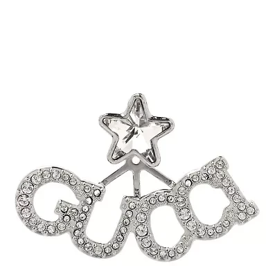 Gucci Crystal Star Logo Single Earring Silver -FINAL SALE NO RETURNS