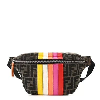 Fendi Fabric Jacquard FF Kids Belt Bag Tobacco Multicolor -FINAL SALE NO RETURNS