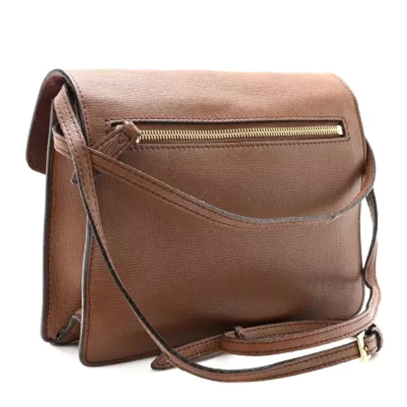 Burberry Derby Calfskin House Check Small Macken Crossbody Bag Tan -FINAL SALE NO RETURNS