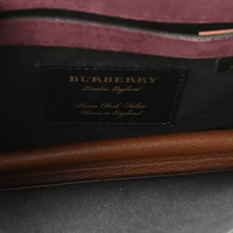 Burberry Derby Calfskin House Check Small Macken Crossbody Bag Tan -FINAL SALE NO RETURNS