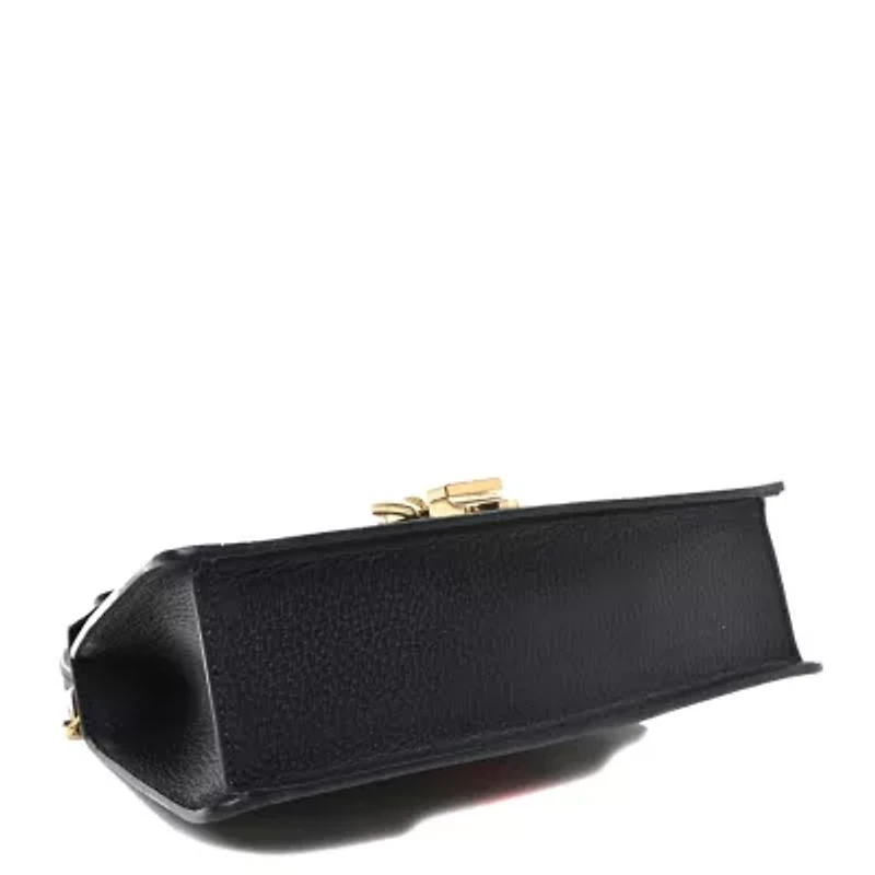 Gucci Textured Calfskin Bee Star Print Small Sylvie Shoulder Bag Black -FINAL SALE NO RETURNS