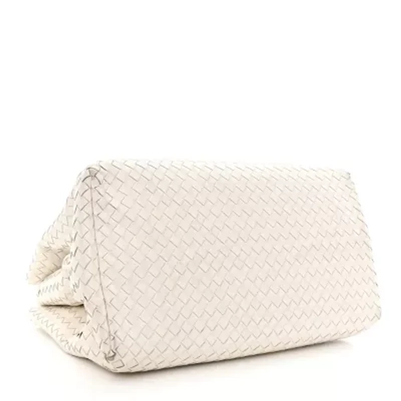 Bottega Veneta Nappa Intrecciato Medium Roma Tote White -FINAL SALE NO RETURNS