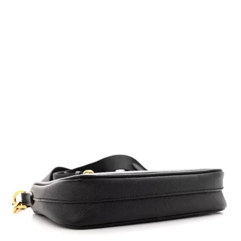 Prada Saffiano Lux Mini Shoulder Bag Black -FINAL SALE NO RETURNS